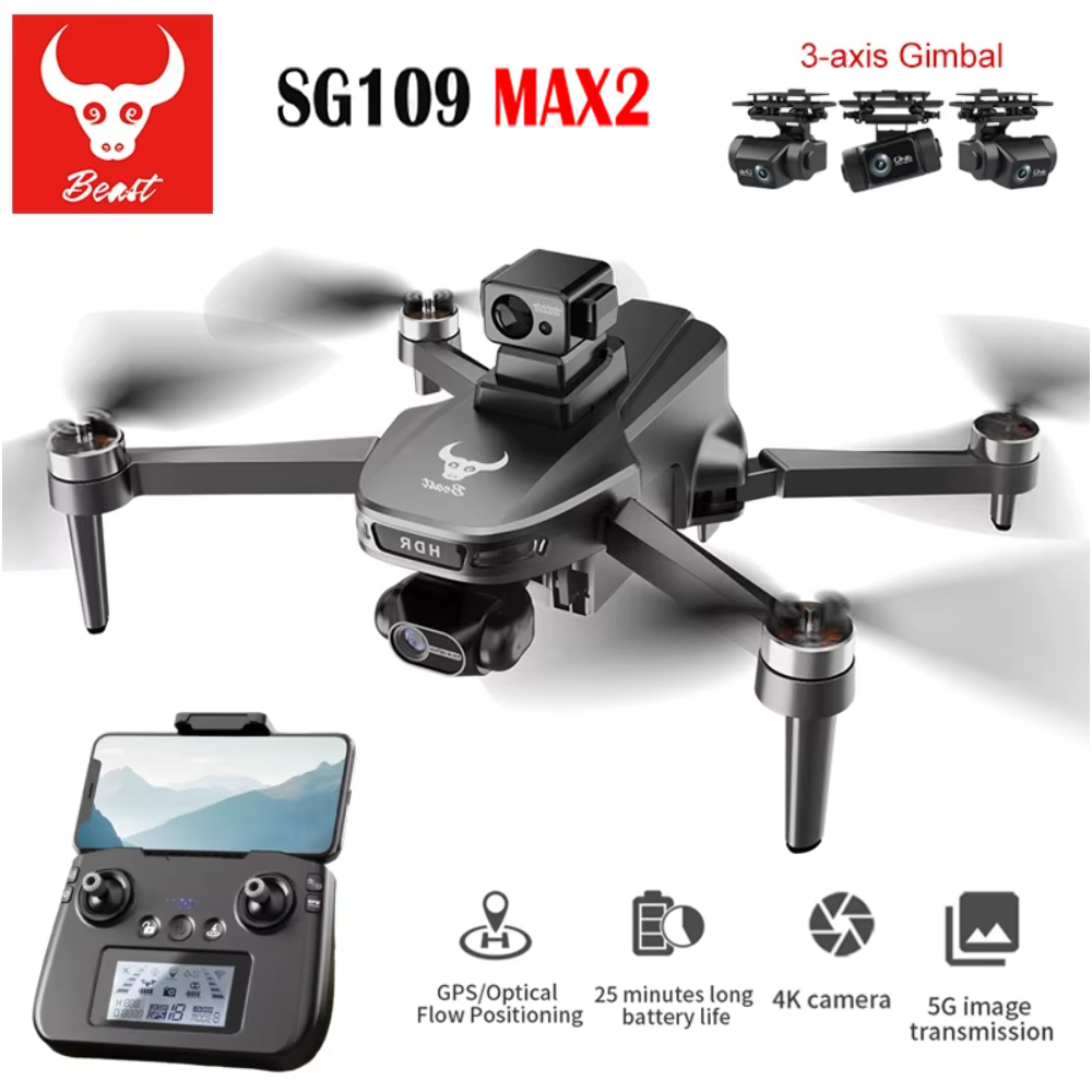 Drone Camera With Gimbal - Sg109 max2 profissional fpv 8k câmera