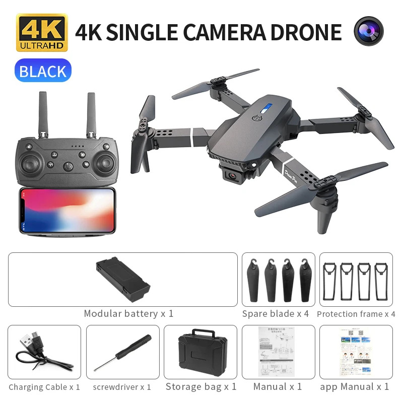 E88 probigent dobrável drone s - Drone Camera Mount avaliação e preço